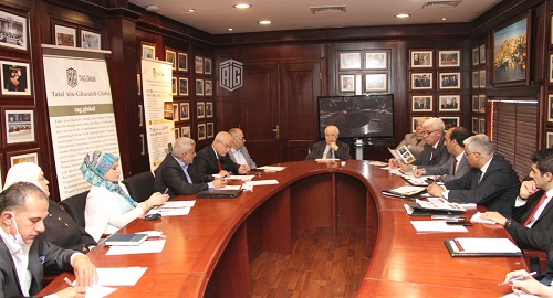 Abu-Ghazaleh Discusses Means of Cooperation with Delegation of Arab Academics and Scientists Union